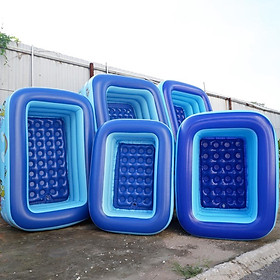 Mua Bể bơi cho bé  hồ bơi trẻ em loại dày hình chữ nhật 1m2  1m3   1m5  1m8  2m1 | 3 tầng có đáy chống trơn trượt