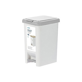 Mua Thùng rác đạp chữ nhật Inochi- Hiro 15L (loại kèm ruột) Thân màu Trắng kem+ Nắp Ghi/Xanh/Nâu/Be