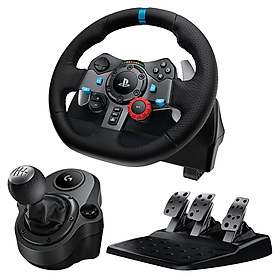Mua Bộ full Vô lăng đua xe Logitech G29 Driving Force và bàn đạp thép không gỉ kèm cần số  tay lái bọc da thủ công  phù hợp PS5  PS4  PC  Mac - Hàng chính hãng
