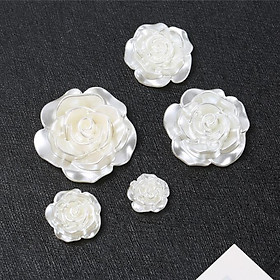 Charm hoa hồng trắng  trang trí vỏ ốp điện thoại, dán Jibbitz, kẹp tóc, DIY
