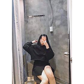 Áo croptop nữ dài tay thu đông kiểu dáng thời trang Hàn Quốc