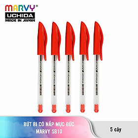 Combo 5 cây bút bi có nắp mực đức marvy sb10 ngòi 1.0mm