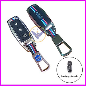 Ốp chìa khóa Titan,kèm móc khóa cao cấp cho xe Ford Ranger - chìa thông minh Smartkey