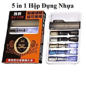Bộ Tẩu Lọc Thuốc 5 in 1 Cao Cấp, Cải Tiến Mới, Sản Xuất Tiêu Chuẩn Nhật Bản, Có Hộp Đựng, - Bộ 5 Tẩu + 1 Hộp Đựng Bằng Nhựa