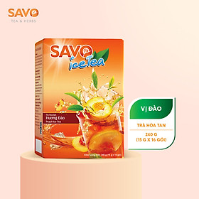 Hình ảnh Trà SAVO Ice Tea Đào (Peach Ice Tea) - Hộp 16 gói x 15g 