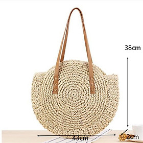 Balo Nữ Thời Trang Ống Hút Dệt Tote Họa Tiết Bãi Biển Túi Xách Retro Bohemia Khóa Raffia Mía Mua Sắm Du Lịch Đeo Vai Sứ Giả Ví Túi Sắc - (30 cm <chiều dài tối đa <50 cm)