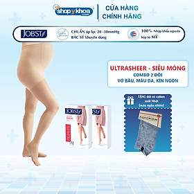 Vớ y khoa bầu JOBST UltraSheer - Siêu mỏng, màu da, kín ngón, 20-30mmHg, giãn tĩnh mạch chân (tất y khoa)