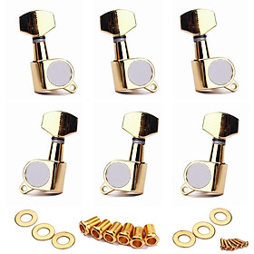 Electric Folk Guitar Tuning Pegs Tuners Machine Head Inline Golden 3R3L