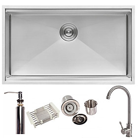 Mua Combo bộ chậu rửa bát 1 hố và vòi 2 đường nước nóng lạnh RANOX RN44553