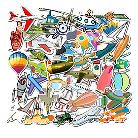 Sticker 50 miếng hình dán Sky Transport