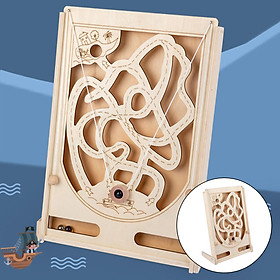 Labyrinth Wooden Maze Game with Three Marbles, 3D Puzzle Game Traditional Board Game for Adults, Boys and Girls