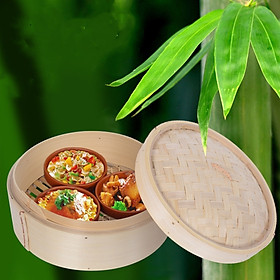 Xửng Hấp đồ ăn, Hấp bánh bao, Hấp há cảo, bằng Tre Trúc Cao Bằng (Vietnam) tặng gắp inox bướm dài 30cm