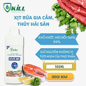 Mua Nước ion từ trường Vkill 1000ml rửa gia cầm và thủy hải sản làm sạch nhớt cá diệt khuẩn 99 9% cam kết an toàn