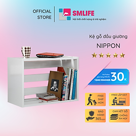 Kệ gỗ đầu giường hiện đại SMLIFE Nippon | Gỗ MDF dày 17mm chống ẩm | D60xR33xC43cm