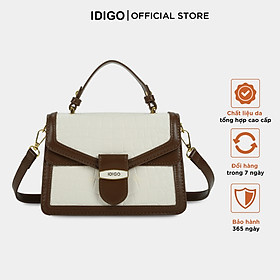 Túi đeo chéo đi tiệc, đi chơi, túi xách tay công sở nữ nắp gập hoạ tiết vân da IDIGO FB2-4307