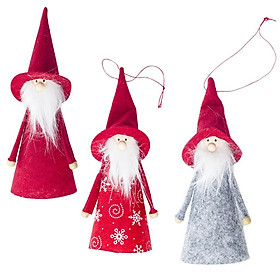 3pcs Christmas Red Hat Doll Xmas Tree Decor Hanging Ornaments Kids Gift Toys