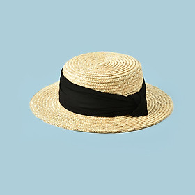 [ Hàng cao cấp]- Mũ cói đi biển dáng gaucho chất liệu lúa mì dây nơ to