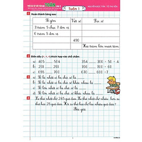 Phiếu Bài Tập Cuối Tuấn Môn Toán Lớp 3 - Biên Soạn Theo Chương Trình GDPT Mới - Hồng Ân