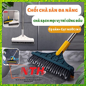 Mua Chổi Cọ Sàn Nhà Tắm 2In1  Cây Chà Sàn Nhà Vệ Sinh Hai Đầu Gạt Nước Và Đầu Chổi Xoay 120 Độ