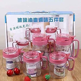 Mua Sét 5 lọ đựng gia vị thủy tinh