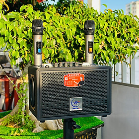 Mua Loa Xách Tay Di Động JBZ J4- Loa 2 Đường Tiếng Bass 20cm Siêu Trầm Âm Thanh Mạnh Mẽ Vô Đối Đi Kèm 2 Micro Không Dây Bảo Hành 12 Tháng hàng chính hãng