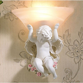Mua Đèn treo tường thiên thần màu trắng cậu bé may mắn phong cách tân cổ điển đèn trang trí tường nhà hàng khách sạn