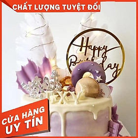 10 mica HPBD tròn mới trang trí bánh kem