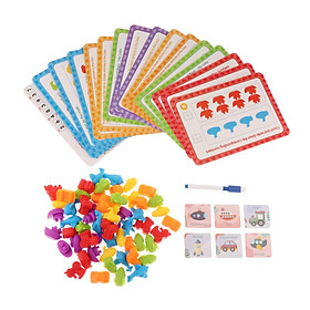 Counting Games 89pcs Match and Animals Shape Cognition Early Learning Counting Basic Education, Toys for Kids