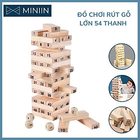 Hình ảnh Bộ Đồ Chơi Rút Gỗ Thông Minh Cao Cấp Chính Hãng MINIIN - 2 Cỡ (Lớn và Nhỏ)- 54 Thanh Rút Kèm 4 Con Súc Sắc Rèn Luyện Trí Tuệ Cho Bé