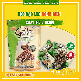 Đặc Sản Sóc Trăng - Kẹo Gạo Lức Rong Biển Giòn Tan Tân Huê Viên 200G, Kẹo Gạo Lứt Sóc Trăng, Thanh Gạo Lức Rong Biển