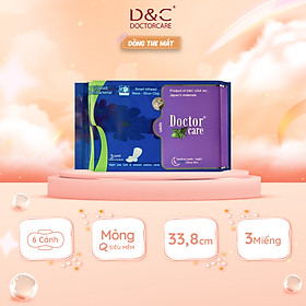 Băng vệ sinh ban đêm Doctor Care chiết suất thảo dược 33.8cm the mát sảng khoái