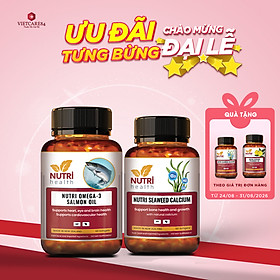 COMBO XƯƠNG KHỚP: Nutri Omega 3 Salmon Oil 60 Viên+ Canxi hữu cơ Nutri Seaweed Calcium 60 Viên | Giúp Phục Hồi, Bảo Vệ Xương
