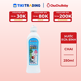Nước rửa bình sữa, núm ty và rau củ qủa Chuchu Baby - 250ml