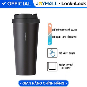 Mua Ly giữ nhiệt LocknLock 550ml màu đen LHC3249BLK - Hàng chính hãng  mở nắp một chạm  chất liệu thép không gỉ miệng ly rộng - JoyMall