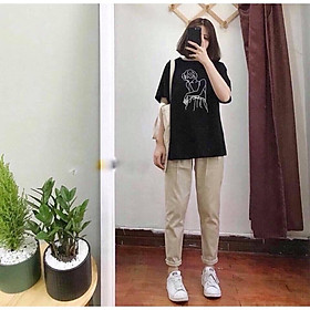 Quần kaki basic pants unisex nữ cá tính-thời trang poniva