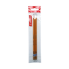 Combo Bút chì gỗ STABILO Schwan/Swano - Bộ 2 bút thân vàng có đầu gôm (PC4905-C2)