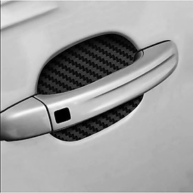Bộ 4 miếng dán vân carbon chống xước hõm tay nắm cửa ô tô, xe hơi