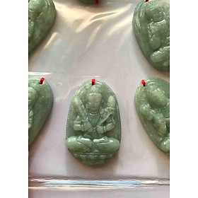 MẶT PHẬT HƯ KHÔNG TẠNG XANH CẨM THẠCH TỰ NHIÊN 35mm ĐK 23mm ĐỘ mệnh NỮ tuổi SỬU DẦN mệnh MỘC HOẢ THUỶ 