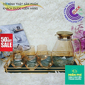 Khay Đựng Bình Ly Ấm Chén Cốc Tách Ly Mạ Vàng Titan - Hàng Cao Cấp