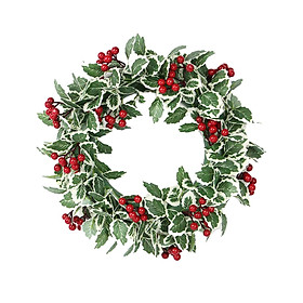 Christmas Wreath Holiday Garland Red Berries Decorations Front Door Wreath Xmas Wreath for Wall, Bedroom, Office, Home