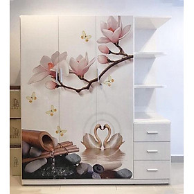 Mua Tủ nhựa đựng quần áo có kệ trang trí   TỦ NHỰA ĐÀI LOAN IN 3D  tủ áo  tủ phòng ngủ trang trí