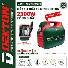 Máy Rửa Xe Dekton DK-CWR2300FB - Công Suất 2300W - Động Cơ Từ Không Chổi Than - Motor 100% Dây Đồng - Bảo Hành 12 Tháng