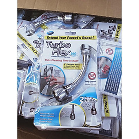 Vòi Nước Inox Tăng Áp Bồn Rửa Chén Turbo Flex 360 - Vòi Nối Xoay 360 Độ