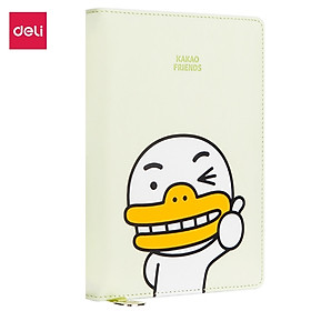 Sổ Tay Ghi Chép Bìa Da Pu Cao Cấp Deli X Kakao Friends 112 Trang -Khổ 140X193Mm-22252