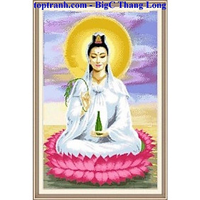 Mua Tranh thêu chữ thập Bồ tát ngồi đài sen 333020 thêu kín ( chưa thêu)