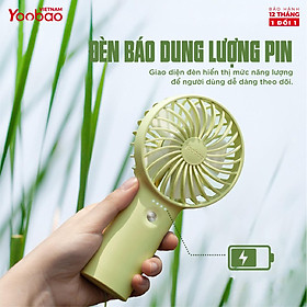 Mua HÀNG CHÍNH HÃNG - Quạt sạc tích điện mini cầm tay có thể đặt bàn Yoobao F3 3000/ 6000 mAh có thể chạy 15 giờ liên tục