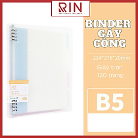 Sổ tay ghi chép gáy còng / binder gáy lò xo ghi chép 120 trang/ bìa nhựa sổ tay gáy còng - có kèm giấy 120 trang