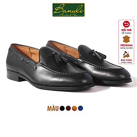 Giày tây lười nam công sở banuli da bê italian tassel loafers k3tl1