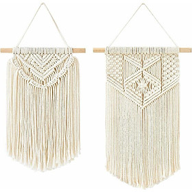 Rất nhiều đồ trang trí tường trong Macramé dệt tường Boho Trang trí tường Chic Trang trí phòng ngủ cho trẻ em Căn hộ phòng ngủ được thực hiện bằng tay quà bằng tay Kích thước 33 x 25,4 cm và 33 x 25,4 cm