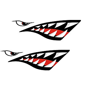 2 Pieces  Mouth Decal Stickers for Kayak Canoe Dinghy Boat